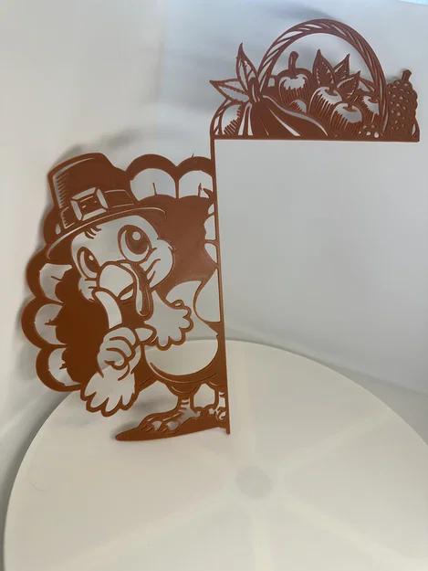 Mẫu trang trí khung cửa hình gà tây Thanksgiving 3D - Image 1
