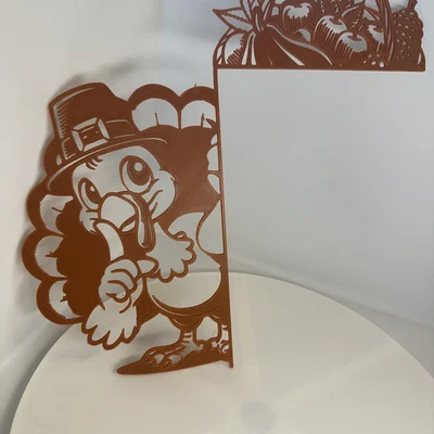 Mẫu trang trí khung cửa hình gà tây Thanksgiving 3D