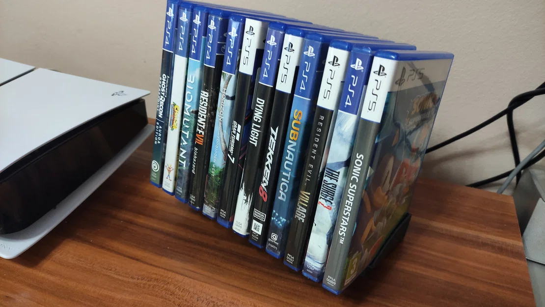 Kệ để đĩa game PlayStation - Giá đỡ 12 ngăn gọn gàng cho game thủ - Image 1