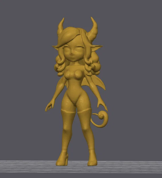 Mô hình 3D Succubus phong cách hoạt hình dễ thương để tùy chỉnh - Image 1