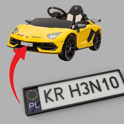 Bảng số xe cho xe điện trẻ em | 13,3x3,8 cm | cho MMU