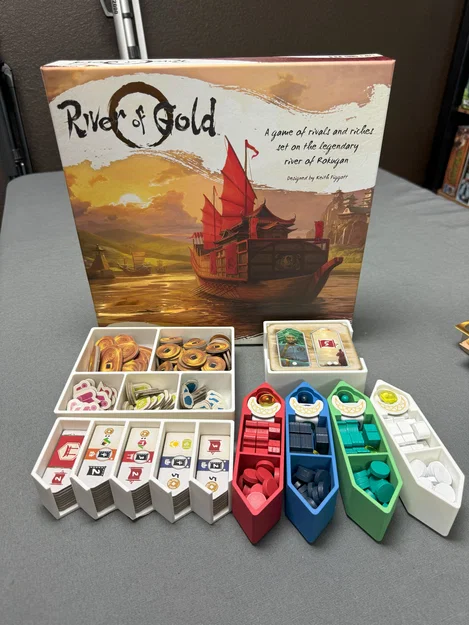 Bộ khay in 3D tiện ích cho board game River of Gold - Image 1