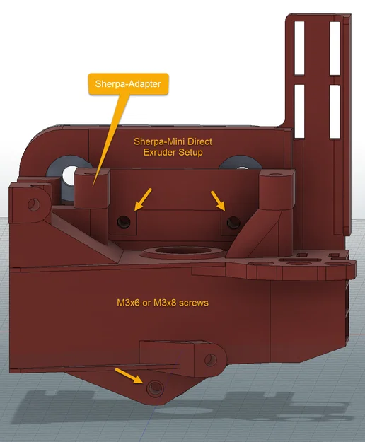 Ngàm DanAnd cho E3D Revo Micro + Sherpa Mini: Ender3/CR10/Sunlu S8, Bowden/Direct - Image 9