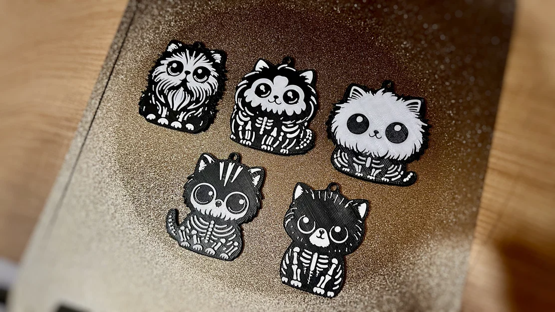 Móc khóa mèo Halloween xương (Skeleton) – 5 mẫu thiết kế - Image 2