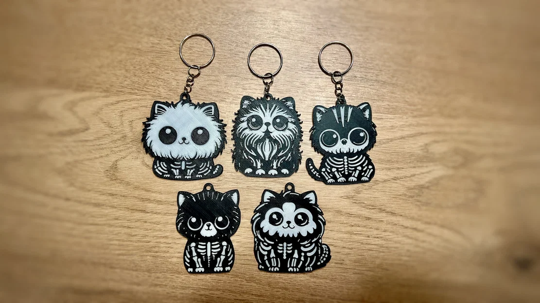 Móc khóa mèo Halloween xương (Skeleton) – 5 mẫu thiết kế - Image 3