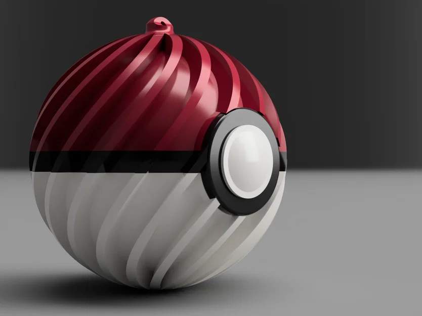 Đồ trang trí cây thông Noel, quả cầu phong cách Pokeball - Image 1