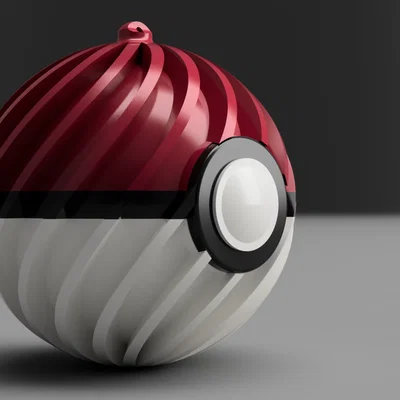 Đồ trang trí cây thông Noel, quả cầu phong cách Pokeball