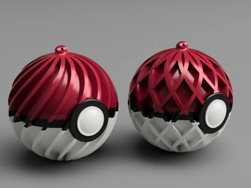 Đồ trang trí cây thông Noel, quả cầu phong cách Pokeball - Image 3