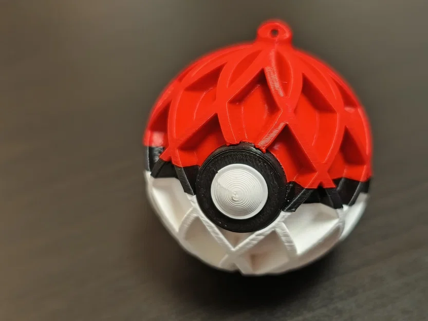 Đồ trang trí cây thông Noel, quả cầu phong cách Pokeball - Image 4