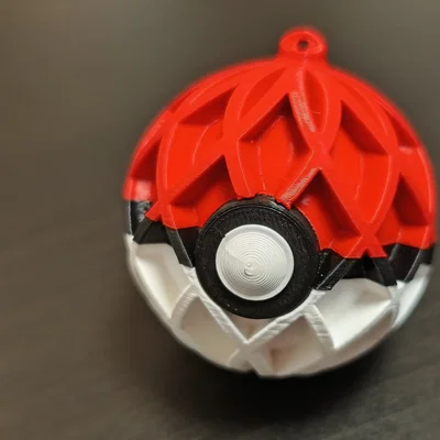 Đồ trang trí cây thông Noel, quả cầu phong cách Pokeball