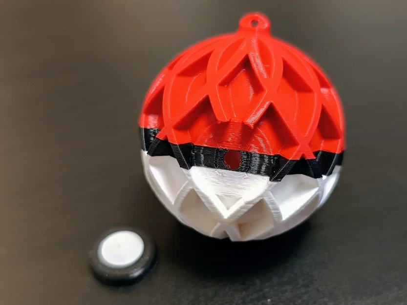 Đồ trang trí cây thông Noel, quả cầu phong cách Pokeball - Image 5