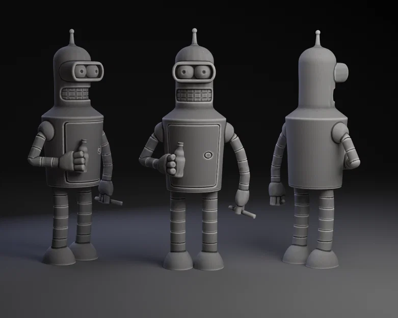 Mô hình 3D robot Bender từ Futurama - Thiết kế chi tiết cho fan - Image 1