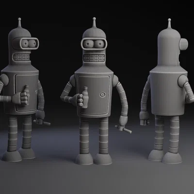 Mô hình 3D robot Bender từ Futurama - Thiết kế chi tiết cho fan
