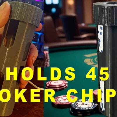 Ống đựng Poker Chip nắp vặn, chứa 45 chip