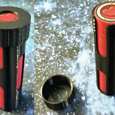 Ống đựng Poker Chip nắp vặn, chứa 45 chip