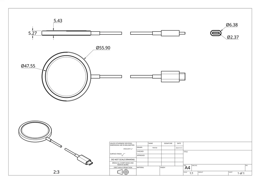 File CAD chuẩn Apple MagSafe để thiết kế giá đỡ sạc 3D - Image 6