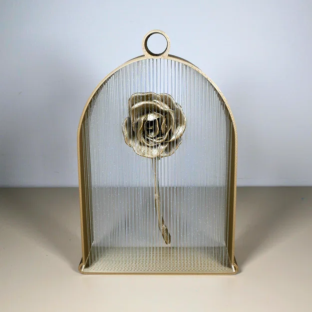 String Art Hoa Hồng Treo (Suspended Rose String Art) - Image 1