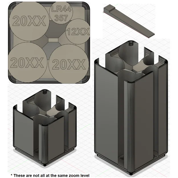 Khay Gridfinity lưu trữ pin nút (coin cell) 1x1 - Image 5