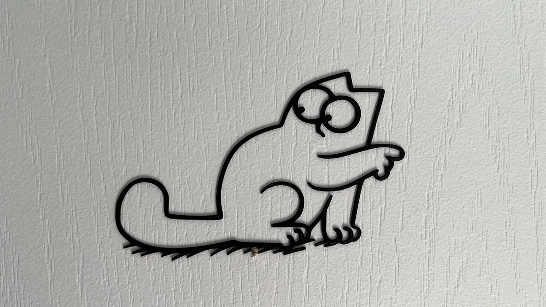 Mô hình trang trí tường Simon's Cat số 5 - Mẫu in 3D nghệ thuật 2D - Image 1