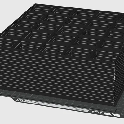 Đế Gridfinity 5x5 xếp chồng 16 lớp cho máy in Bambu Lab