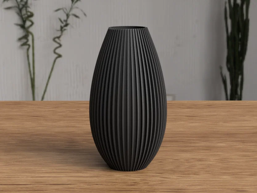 Bình hoa hiện đại gân sọc (Modern Vase ribbed) - Image 1