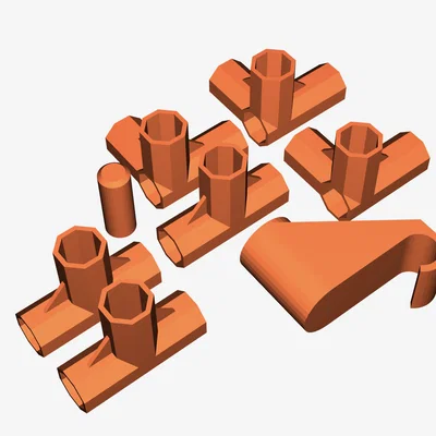 Khớp nối ống 12mm cho tủ JYSK (Joint Connectors for 12mm Tubes)