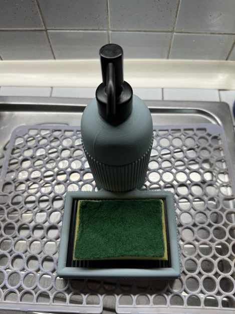 Bình Nhấn Xà Phòng Nước & Khay Để Miếng Bọt Biển (Liquid Soap Dispenser and Sponge Holder) - Image 8