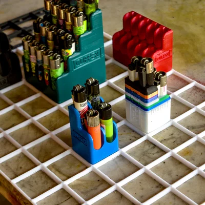 Khay đựng bật lửa Clipper 1x1 Slim Gridfinity - In 3D tiện lợi