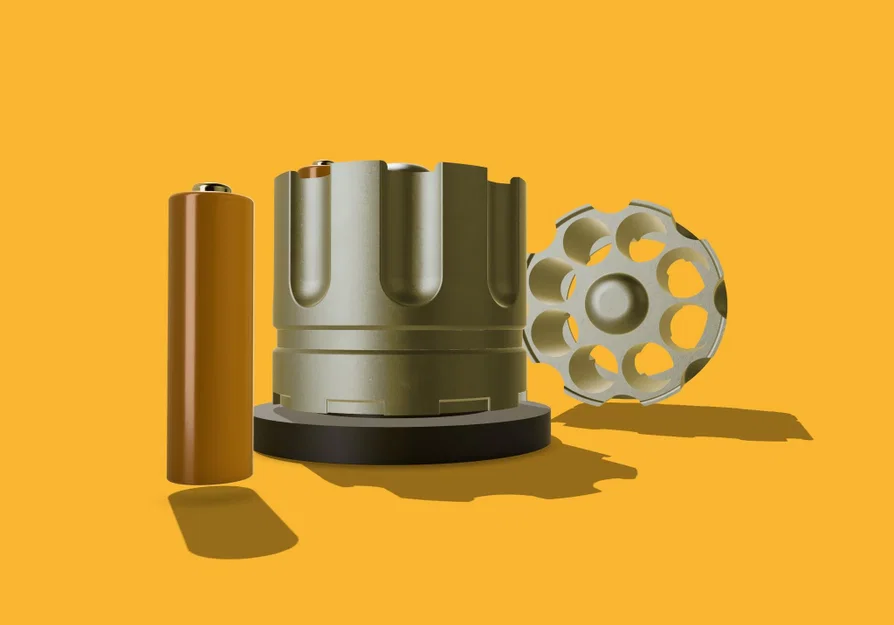 Khay Pin AA Dạng Ổ Đạn Revolver (Revolver Drum Organizer) - Image 4