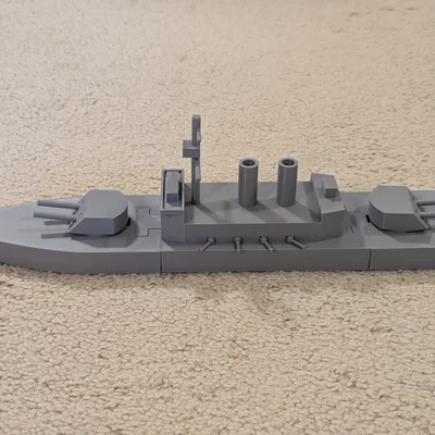 Thiết giáp hạm cỡ lớn đơn giản (Snap-fit tháp pháo & thân tàu)