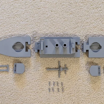 Thiết giáp hạm cỡ lớn đơn giản (Snap-fit tháp pháo & thân tàu)