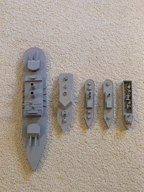 Thiết giáp hạm cỡ lớn đơn giản (Snap-fit tháp pháo & thân tàu) - Image 8