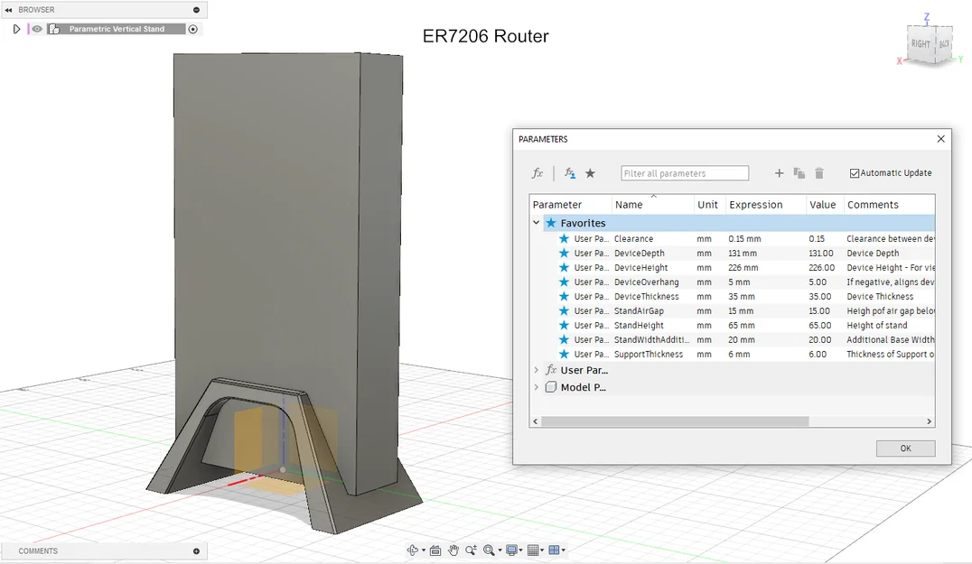 Giá đỡ đứng tham số cho Router/Switch/MiniPC... (Fusion 360) - Image 7