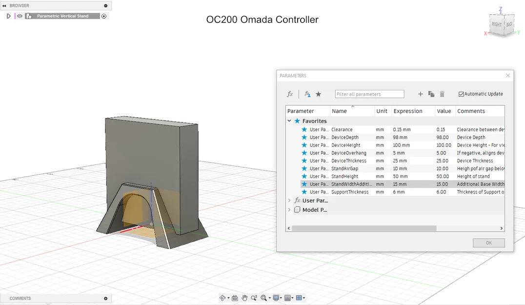 Giá đỡ đứng tham số cho Router/Switch/MiniPC... (Fusion 360) - Image 8