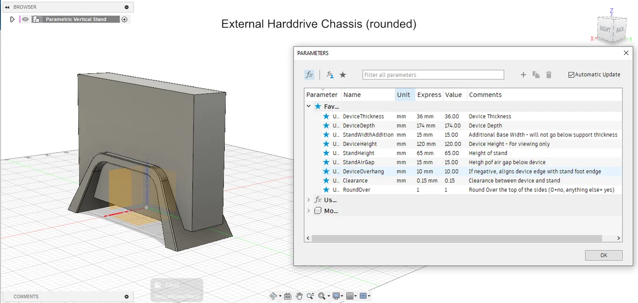 Giá đỡ đứng tham số cho Router/Switch/MiniPC... (Fusion 360) - Image 10