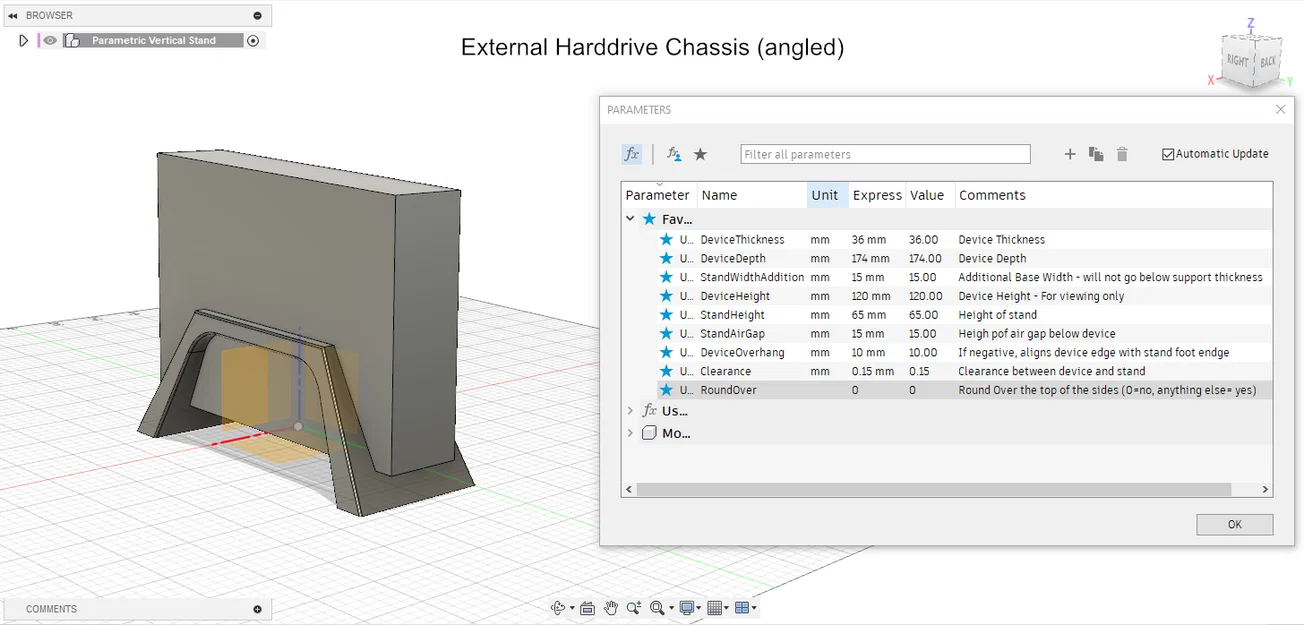 Giá đỡ đứng tham số cho Router/Switch/MiniPC... (Fusion 360) - Image 11