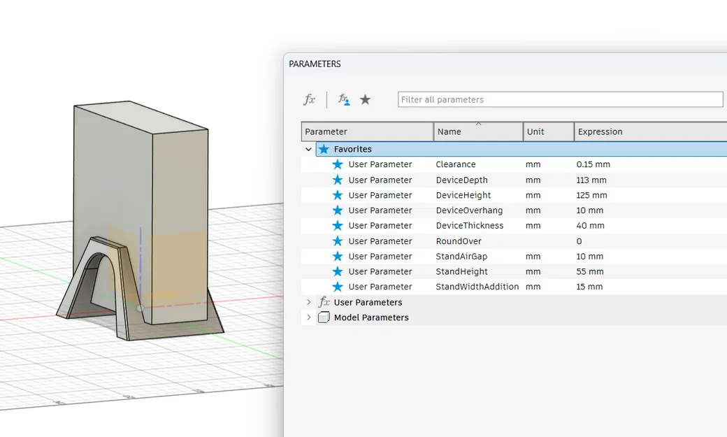 Giá đỡ đứng tham số cho Router/Switch/MiniPC... (Fusion 360) - Image 12