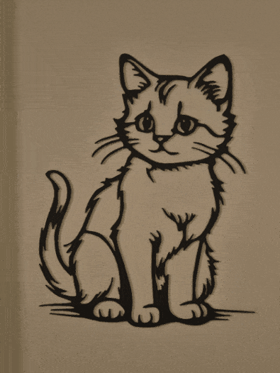 Mèo Cute – Thiết Kế Line Art Dễ Thương - Image 1