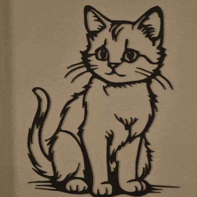 Mèo Cute – Thiết Kế Line Art Dễ Thương
