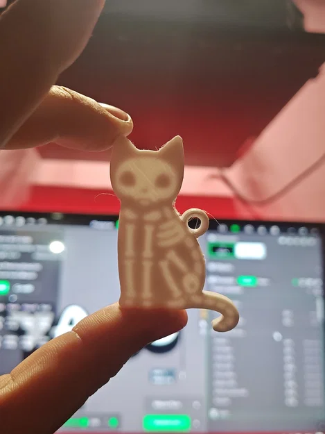 Móc khóa bộ xương mèo (Cat skeleton keychain) - Image 1