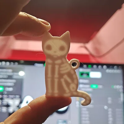Móc khóa bộ xương mèo (Cat skeleton keychain)