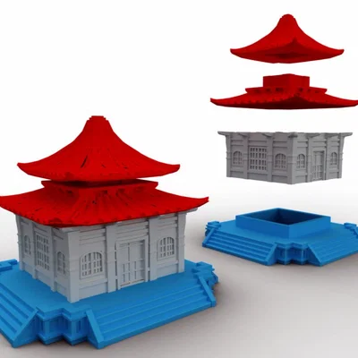 Mô hình Đền Nhật Bản (Templo Japones) trang trí cho game Takenoko