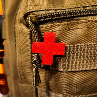 Dấu đỏ chữ thập cho zipper túi sơ cứu IFAK (cắm trại/tactical/airsoft/LARP)