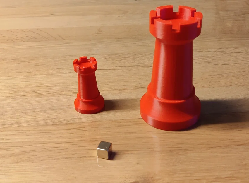 Xe cờ vua (rook) gắn nam châm hoặc tháp đơn giản – quân cờ - Image 1