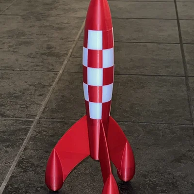 Mô hình tên lửa mặt trăng Tintin (Tintin Moon Rocket) - In 3D dễ dàng