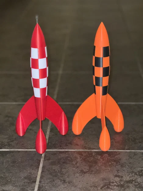 Mô hình tên lửa mặt trăng Tintin (Tintin Moon Rocket) - In 3D dễ dàng - Image 2