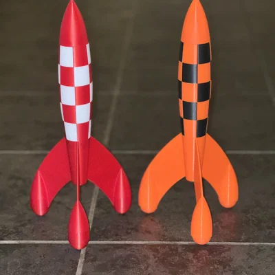 Mô hình tên lửa mặt trăng Tintin (Tintin Moon Rocket) - In 3D dễ dàng