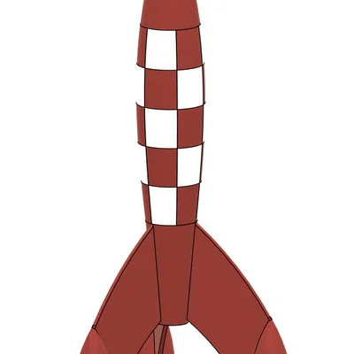 Mô hình tên lửa mặt trăng Tintin (Tintin Moon Rocket) - In 3D dễ dàng