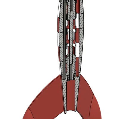 Mô hình tên lửa mặt trăng Tintin (Tintin Moon Rocket) - In 3D dễ dàng