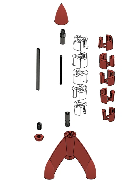 Mô hình tên lửa mặt trăng Tintin (Tintin Moon Rocket) - In 3D dễ dàng - Image 5